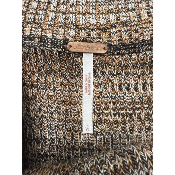 Free People Off-Shoulder Sugar Rush Sweater Brown/Black L Boho Winter - Picture 5 of 8